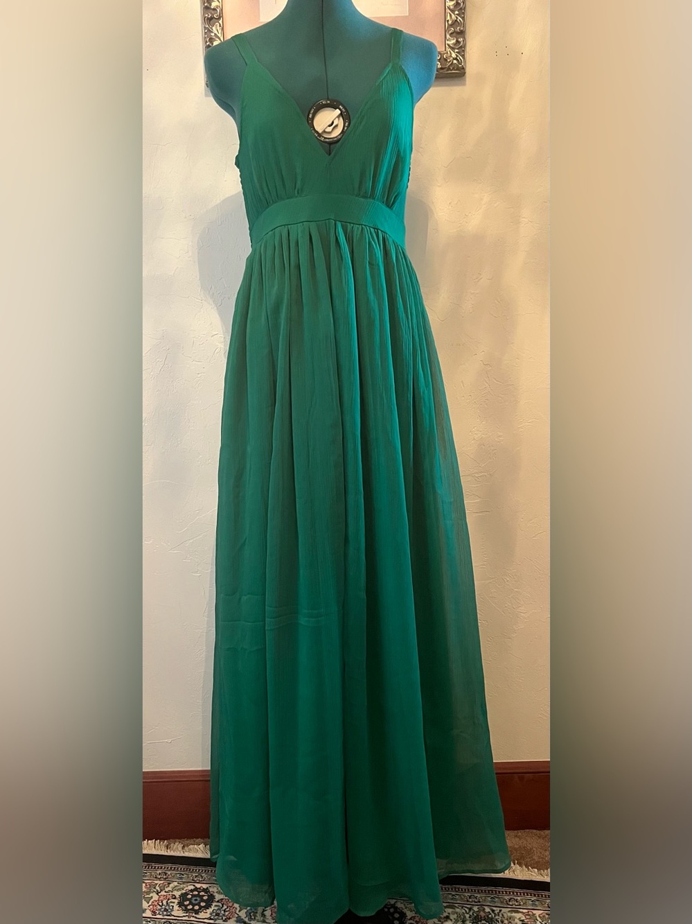 Amita Naithani Emerald Green Maxi Dress size S NWT